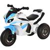 HOMCOM Moto Giocattolo Cavalcabile a 3 Ruote per Bambini 18-36 Mesi Stile Polizia con Musica e Fari, Azzurro
