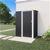 Parama Casetta da giardino in acciaio zincato nero 1,51x1,03xh1,96 m - 48kg- 1,55 metri quadri
