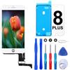Brinonac Display per iPhone 8 Plus Schermo Bianco 5,5 Pollici LCD Touch Screen Frame Vetro Schermo Kit Smontaggio Trasformazione Completo di Ricambio Utensili Inclusi