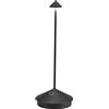 Zafferano, Pina Pro, Lampada da Tavolo Ricaricabile e Senza Fili con Controllo Touch, Adatta per Salotto ed Esterni, Dimmer, 2700 K, Altezza 29 cm, Colore Nero