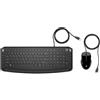 HP 200 Pavilion - Tastiera e Mouse USB con Tasti Scelta Rapida e Multimediali, Indicatore LED Blocco Maiuscole/Numeri e Tasti Scorrimento dotata di Poggiapolsi Incorporato Mouse DPI 1600 colore Nero - 9DF28AA