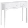 HOMCOM Tavolo Consolle Moderno con 3 Cassetti, Consolle da Ingresso in MDF, per Corridoio, Soggiorno, 100x32x85 cm, Bianco