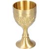 Agatige Calice da vino, calice in metallo tazza vintage in ottone fiore in rilievo coppe comunione oro Calice da liquore per cucina casa bar, 10,6 X 5,7 cm (L)