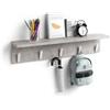 Mobili Fiver, Appendiabiti da parete, Rachele, da 80 cm, Grigio Cemento, Appendiabiti moderno per Bagno, Camera, Ingresso, Made in Italy
