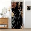 Uiiooazy Tenda Doccia Antimuffa, Uiiooazy Tenda Doccia Piccola 90x180cm Nero Bianco Boho Chic Astratta Foglie Verde Tende da Bagno Tessuto Lavabile Impermeabile Poliestere Tende per Vasca da Bagno con 6 Anelli