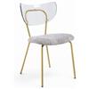 BELLELLI DESIGN Sedia imbottita in velluto con telaio in metallo oro e schienale trasparente SURI