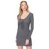 Trendyol Woman Mini Bodycon V-Neck Woven Dress Vestito, Anthracite, M Donna