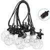 Wisdom Catena luminosa a Led decorativa 8 metri 10 sfere trasparenti con minilucciole Bianco caldo a luce fissa Wisdom