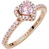 PANDORA Timeless Anello Heart placcato in oro rosa 14 k con cristallo rosa orchidea e zirconi cubici rosa fairy tale, 58