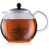 Bodum 1830-01-Teiera con Impugnatura in Vetro e Coperchio colorato, 1 l, Nero, 1,0 l