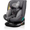 lionelo Bastiaan i-Size Seggiolino Auto Evolutivo 4-in-1 per bambini 0-12 Anni (40-150 cm) ISOFIX, 21 Regolazioni, Girevole 360° Protezione Laterale (BASTIAAN I-SIZE, Grigio Stone)