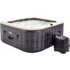 Intex 28450NP - Idromassaggio Gonfiabile Quadrato PureSpa Greystone Deluxe, 4 Posti, 140 Getti, PVC, Grigio, 175x175x71 cm