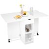 Mondeer Tavolo da Pranzo, Tavolo Pieghevole con Ruote e 1 Cassetti per 4-6 Persone, Tavolo da Cucina per Piccoli Spazi, Salvaspazio, 120 x 72 x 75 cm, Bianco