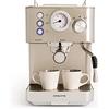 CREATE / THERA CLASSIC/Macchina del caffè argentata, 1100W, 20 bar, per macinato e cialde ESE, serbatorio da 1,25L, facile da pulire, vassoio raccogligoccie, privo di BPA, acciaio inox