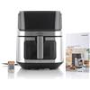 InnovaGoods® Friggitrice ad aria 6,5 litri, friggitrice 1700W, airfryer +100 ricette in IT, Friggitrice 8 programmi, touch screen, finestra temporizzatore e flusso d'aria a 360° ideale per 4-6 persone