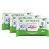 AMORE MIO 120 Salviette Aloe Vera e Timo Extra Large per Il Manto di Cani, Gatti e Animali Domestici, Disinfettanti e Igienizzanti, 30x20 cm - 3 Confezioni da 40 Salviettine
