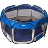 AQPET Box per Animali Cani e Gatti Cuccioli recinto Pieghevole Tessuto Impermeabile (Blu, Blu)