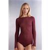 Intimissimi Maglia Manica Lunga In Modal Con Cashmere E Scollo A Barchetta Bordeaux