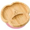 bamboo bamboo Piatto di Bambù con Ventosa per Neonati - Piatto di Bambù per Bambini, Non Tossico, Naturale, Che Rimane Freddo al Tatto Durante il Baby-Led Weaning (Rosa)