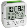 TFA Dostmann Sveglia digitale da comodino Bingo, 60.2528.54, orologio radiocontrollato, funzione snooze, retroillumnazione, due allarmi, argento