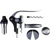 BERGNER Wine Expert - Comnplete Game Lovers of Wine 1 Operatore di vino - 1 taglio di carta di allumina - 1 tappo da vino in acciaio inossidabile - 1 vertender e cappuccio - 1 vite extra