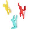 Umbra Buddy Appendiabiti da Parete, Set da 3, Rosso/Blu/Giallo | Facile da montare, include viti e tasselli, per cappotti accessori e asciugamani, portata 2,2 kg, Plastica riciclata