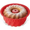 Dr. Oetker Stampo Budino Ciambella diametro Ø22x10cm, in Silicone Platinico Lavabile in lavastoviglieColore Rosso Temperatura Max Consigliata 230°C, Linea Flexxibel