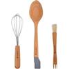 BERGNER Genius - Game 3 Battutto e utensili da Squeakidor - cucchiaio solido con misure - Burler Brush - Prodotto in silicone e Haya Wood - senza BPA - Antyting
