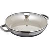 MasterPro Unique | Casseruola da Cucina Bassa con Coperchio | Pentola da 30,5 cm | Colore Bianco | Fabbricata in Ghisa | Manici Ergonomici | Pentola da Cucina | Per Tutti i Tipi di Piani Cottura