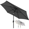 Doppler Parasole Jack 250 cm grigio I rotondo per balcone e terrazza I inclinabile I da giardino con funzione di manovella