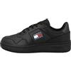 Tommy Hilfiger Tommy Jeans Retro Basket Ess Em0em00955, Sneaker con suola cupsole Donna, Nero Triple Black, 44 EU