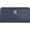 Tommy Hilfiger Portafogli Donna Monotype Large Slim Wallet Grande, Blu (Space Blue), Taglia Unica