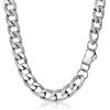 PROSTEEL Collana Uomo Catena Cubana Barbazzale Robusta Grossa Grande 13mm, Lunghezze 60 cm, Acciaio Inossidabile, Argento, Hip Hop Rap Rapper, con Confezione Regalo