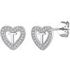 Suplight Orecchini Donna Argento 925 a Cuore Orecchini Lettera T Orecchini Donna Cuore Orecchini Iniziale del Nome Orecchini Argento con Zirconia Regalo Donna Ragazza