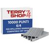 Terryshop74 10000 Spillette 6/4 punti metallici graffette 10000 pezzi per spillatici manuali compatibile art 130/E