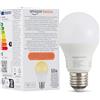 Amazon Basics Lampadina LED intelligente A60, dimmerabile, attacco E27, bianco caldo, WiFi da 2,4 GHz, 8.5 W, compatibile solo con Alexa, 1 confezione