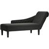 vidaXL Sdraio con Cuscino e Bracciolo Destro in Tessuto Nero, divano chaise longue, poltrona, divano soggiorno, salotto, divano lounge, sedia accento