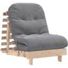 vidaXL Divano Letto Futon con Materasso 70x206x11 in Legno Massello di Pino - Stile Giapponese Pieghevole