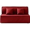 EVERGREENWEB MATERASSI & BEDS Divano letto Matrimoniale 140x190 Waterfoam Ortopedico - Prontoletto Rivestimento sfoderabile e lavabile, Tessuto Idrorepellente - Cuscini supersoft abbinati colore Bordeaux - ELLEN