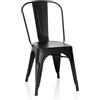 HJH Office 645038 VANTAGGIO BRUSH Sedia da Bar Impilabile in Metallo, Bistrot e Pranzo Design Industriale, Negro Opaco