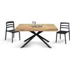 PAZZO DESIGN Tavolo Allungabile George, Gambe Incrociate Family Nere, Rovere Rustico, Tavolo Cucina, Tavolo Sala Da Pranzo, Tavolo Design, Made in Italy, 160 x 90 x 74 cm - id_1930