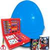 KORAT Uovo di Pasqua Super Sorpresa per Bambina Kit Cancelleria Scuola h. 40cm Diametro 30cm da 55 pz. con 10 Prodotti Diversi pastelli matite timbri Idea Regalo Pasqualone (per Avengers)