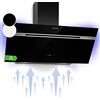 Klarstein Cappa Aspirante 90 cm, Cappa Cucina 90 cm, Flusso d'Aria 594m³/h, LED RGB, Cappa Cucina Incasso Filtrante Classe Energetica A, Cappa Aspirante Filtrante 90 cm con Filtro per Cappa in Carbone