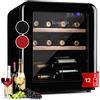 Klarstein Cantinetta Vino, Cantinetta Vino Refrigerata a Zona Singola per Interno/Esterni, Frigo Bar, Cantina Vino con Vetrina, Mini Bar con Protezione UV, Frigo Vino Touch, 4-22°C, 15 Bottiglie
