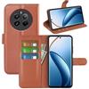 JIUNINE Cover per Realme 12 Pro 5G / Realme 12 Pro+ 5G, Custodia Portafoglio Libro in Pelle Sintetica Antiurto Cover Flip Case con Slot per Schede, Fibbia Magnetica per Realme 12 Pro Plus, Marrone