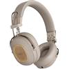 Marley House of Marley Positive Vibration Riddim Cuffie On-Ear Wireless - Cuffie Bluetooth Pieghevoli, 50 Ore di Autonomia, con Microfono, Ricarica rapida USB-C, Materiali Sostenibili, Crema