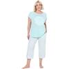Ulla Popken Pigiama da Donna Taglie Forti, Taglie Forti, Morning Rise, Verde Menta Chiaro, 46-48 Große Größen
