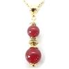 ThurColas Collana in acciaio inossidabile placcato oro per le donne con ciondolo di perline di corniola rossa e perline in ottone dorato