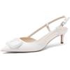 QUEEN HELENA Scarpe Basse Eleganti Decollete con Tacco Donna K3363 (Bianco, Sistema Taglie Calzature EU, Adulto, Donna, Numero, Media, 37)