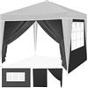 KESSER® 2 pareti laterali per gazebo, 3 x 3 m, pieghevole, salvaspazio, con chiusura lampo, finestra laterale trasparente, resistente alle intemperie, parti laterali, colore nero
